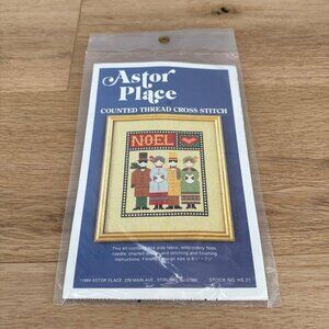 Astor Place Counted Thread Cross Stitch Kit Noel Carolers Christmas 1984 NEW